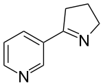 Skeletal formula of myosmine