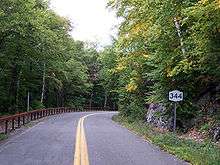 Entrance to the Copake Falls Area on NY 344.