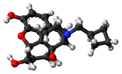 Ball-and-stick model of nalbuphine