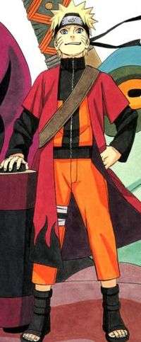 Naruto Uzumaki in his teen years, when he wore an orange and black tracksuit.