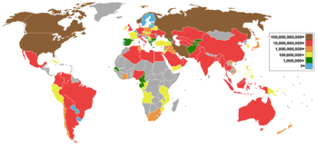 image of the countries of the world in different colours