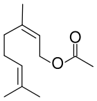 Skeletal formula of neryl acetate