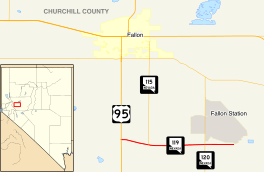 Nevada State Route 119 travels west to east from US 95 to NAS Fallon.