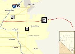 Nevada State Route 147 connects Las Vegas and Lake Mead National Recreational Area.