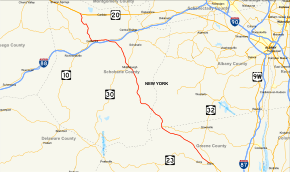 Map of New York State Route 145