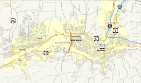 Map of New York State Route 201