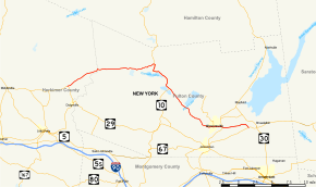 Map of New York State Route 29A