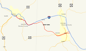 Map of New York State Route 352