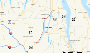 Map of New York State Route 54A