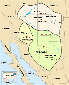 Map portraying ancestral Hohokam lands circa 1350