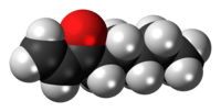 Space-filling model of the oct-1-en-3-one molecule