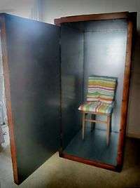 Orgone energy accumulator with door open.