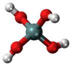 Ball-and-stick model of the orthosilicic acid molecule