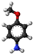 Ball-and-stick model of p-anisidine