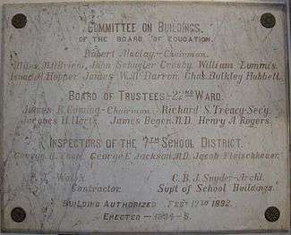 Dedication plaque