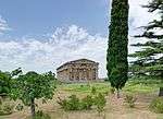 Ruins of a temple with columns.