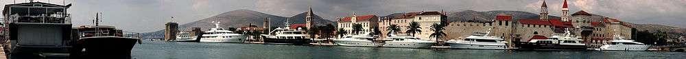 Waterfront panorama yachts at Trogir