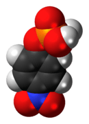 Space-filling model of the para-nitrophenylphosphate molecule