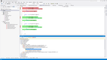 example screen of covered lines in green, uncovered in red in Parasoft C/C++test