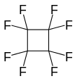 Structural formula of octafluorocyclobutane