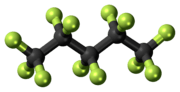 Ball-and-stick model of the perflenapent molecule