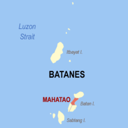 Map of Batanes showing the location of Mahatao