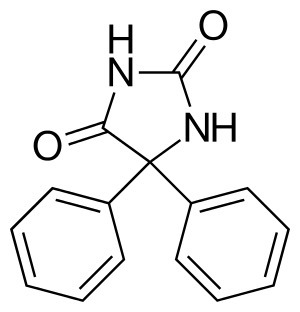 Structural formula of phenytoin