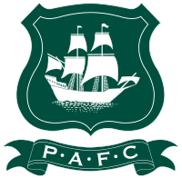 The initials "P.A.F.C" underneath a shield featuring a ship called the Mayflower in full sail.