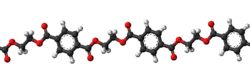 A short section of a PET polymer chain