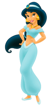 Jasmine wearing her iconic blue out from Aladdin (1992)