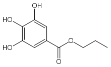 Structural formula of propyl gallate