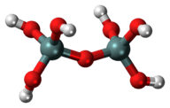 Ball-and-stick model of the pyrosilicic acid molecule