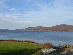 Large body of water in a rural setting