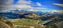 Queenstown Airport as seen from the road to The Remarkables