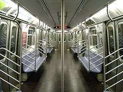 Interior of an R160A car on the E line