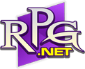 The letters RPG with a small gold net below, layered over a purple rhombus