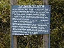 Sign at the explosion site, giving details of the event