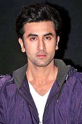 Ranbir Kapoor looks directly at the camera