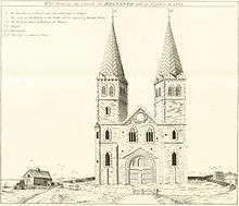 The west front of St Mary's Church in 1781