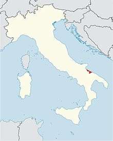 locator map for diocese of Trani