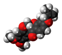 Space-filling model of the rotenone molecule