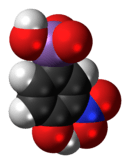 Space-filling model of the roxarsone molecule