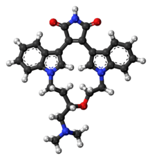 Ball-and-stick model of the ruboxistaurin molecule