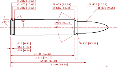 375 Ruger Cartridge SAAMI Schematic