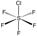 Skeletal formula of sulfur chloride pentafluoride