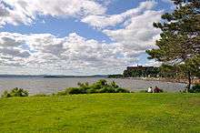 Grassy waterfront park