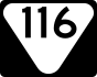 State Route 116 marker