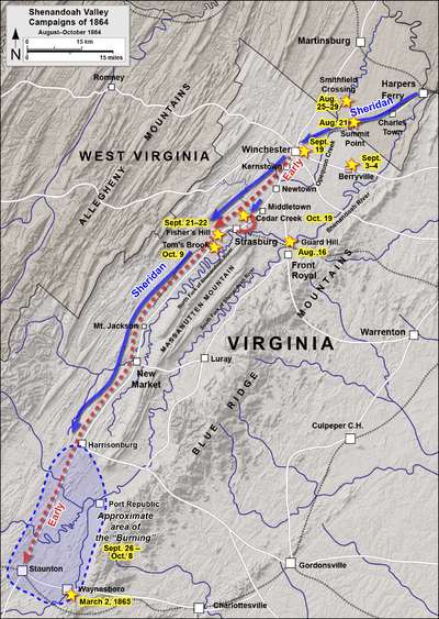 map of Shenandoah Valley battles