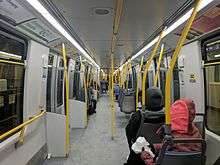 Interior car looking toward the center