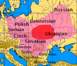 Map of Slavic language origins